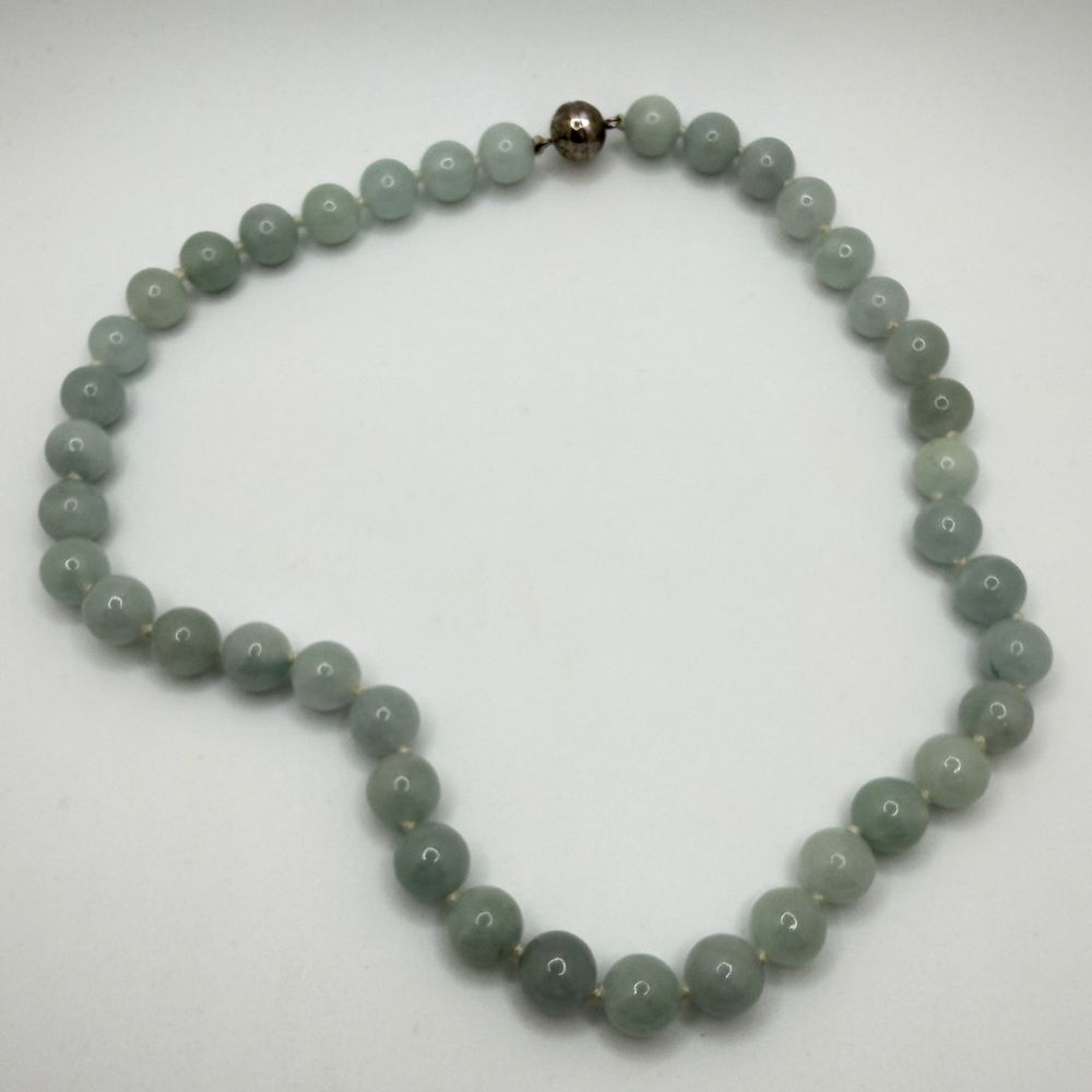 ~17" D'Joy 10mm AQUAMARINE, hand knotted necklace with 925‎ magnetic clasp!